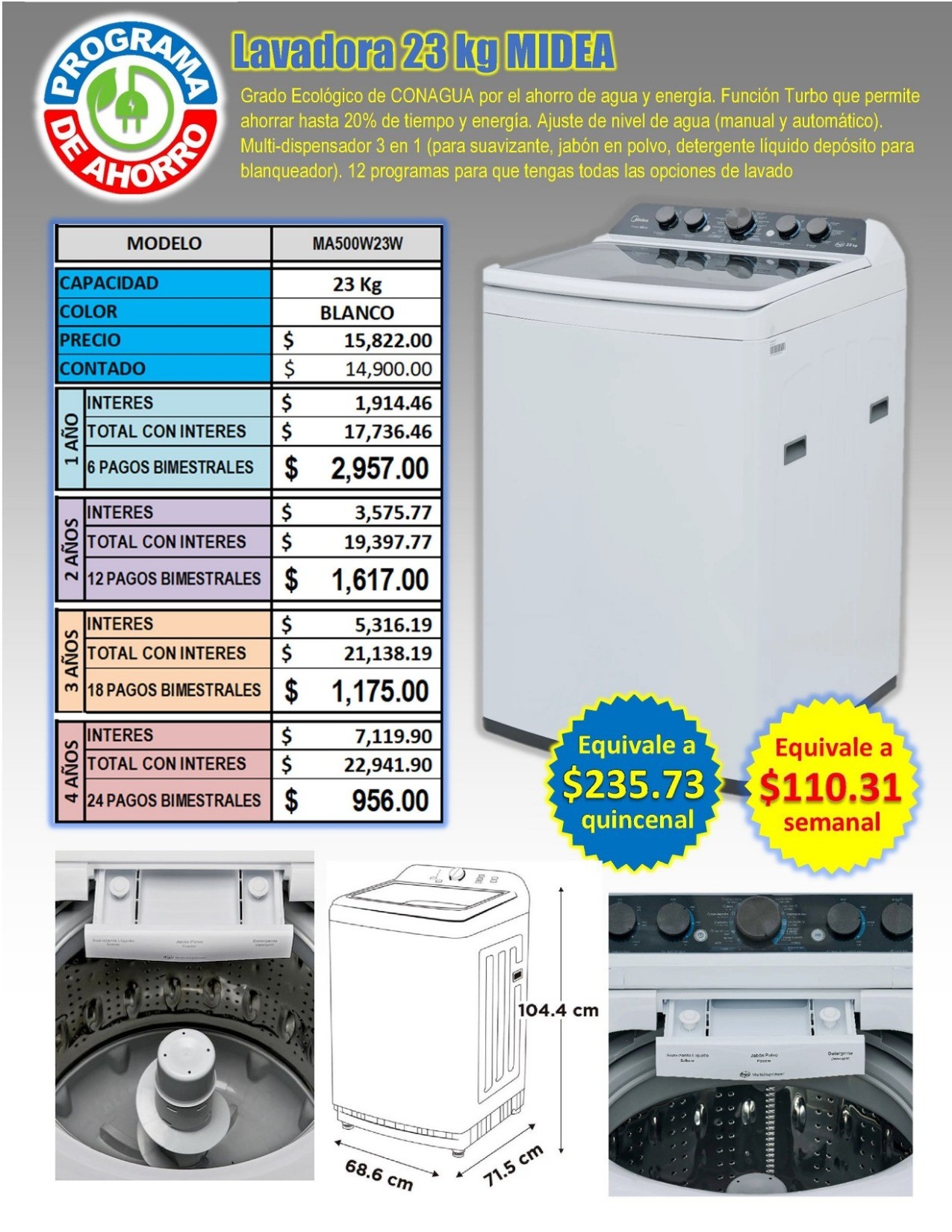 MIDEA 23 kg