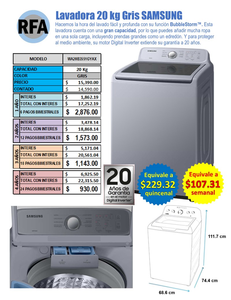 SAMSUNG 20 kg