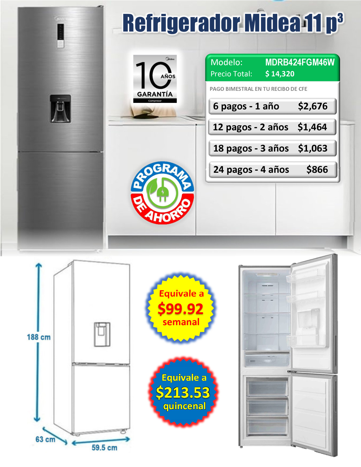 MIDEA 11 pies
