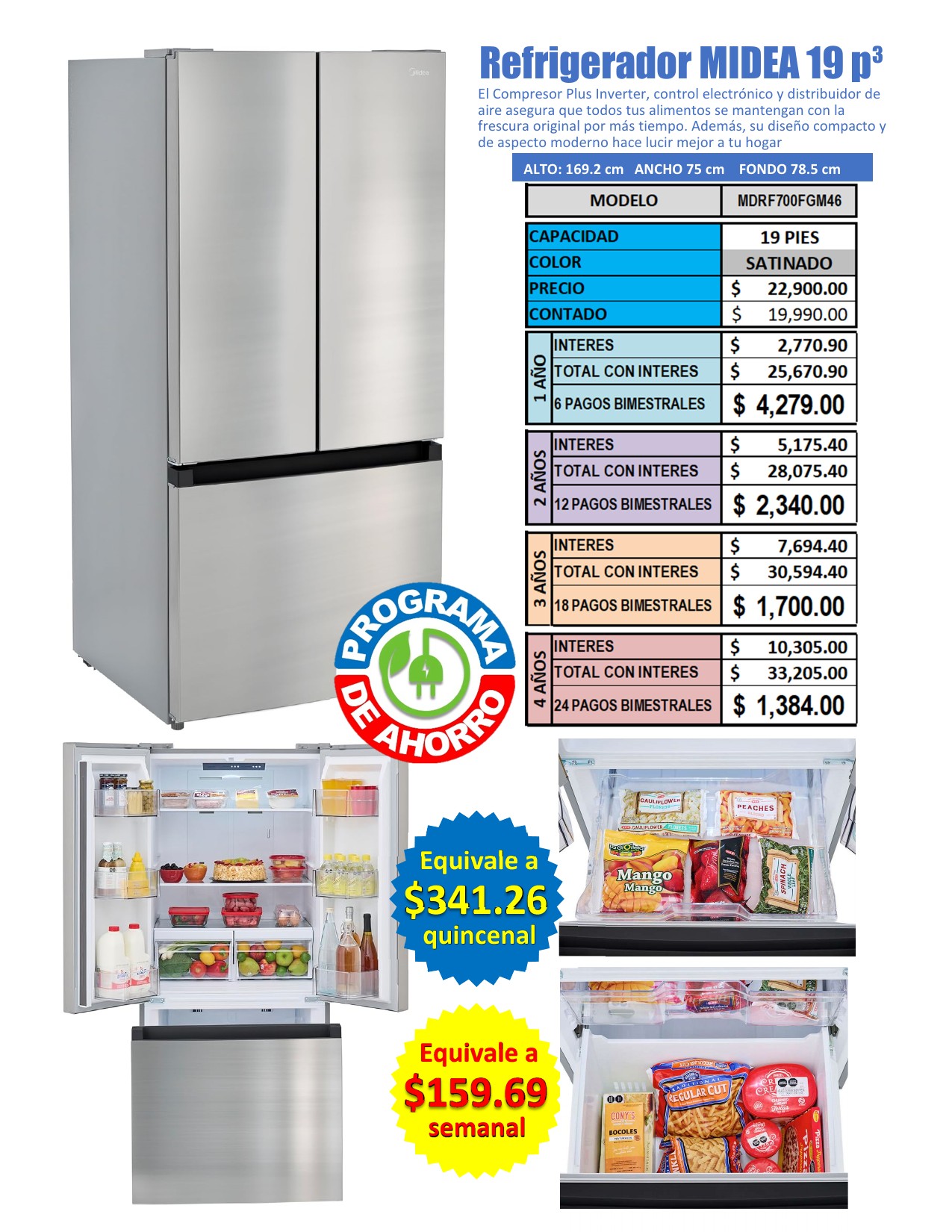 MIDEA 19 pies