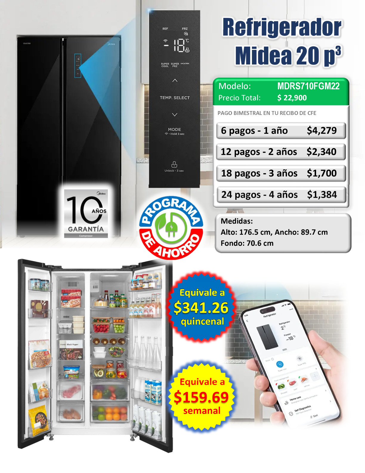 MIDEA 20 pies
