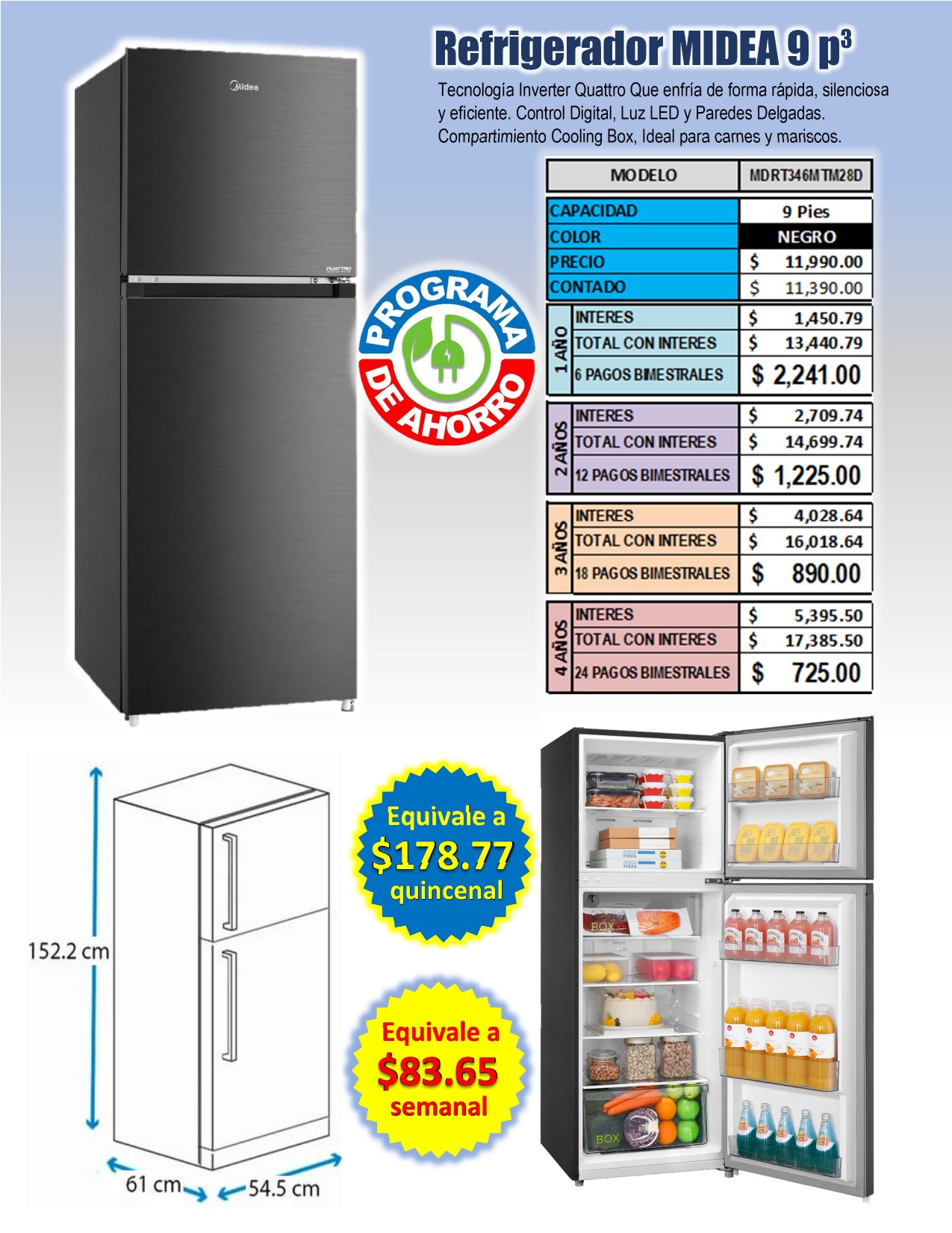 MIDEA 9 pies